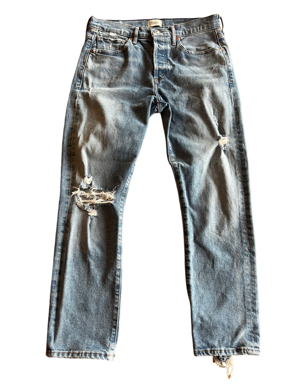 Citizens of Humanity Distressed Denim Button Fly Vintage Wash Jeans Size 27